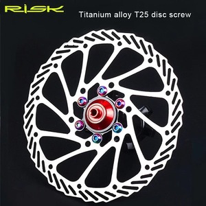 Viti in titanio RISK 12 pz. per freni a disco bici, bulloni di fissaggio M5 in lega di titanio 10MM T25 per dischi bici - Product Image 2