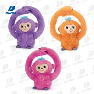 B/O-juguete de peluche para niños, muñeco de peluche con grabación de 360 grados, Mono que gira y habla, interactivo