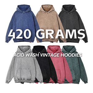 Sweat à capuche homme personnalisé avec logo imprimé, 100 % coton biologique, poche, effet vintage délavé, épais, collection automne - Product Image 4