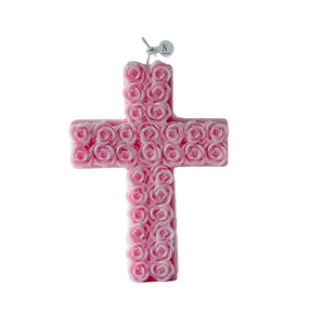 Vela aromática con forma de cruz de rosas, vela de cera para aromaterapia, decoración de mesa para el hogar, regalo religioso - Product Image 5