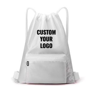 Custom Logo Unisex Gym <b>Drawstring</b> <b>Backpack</b>, Pretty Design Waterproof Softback with Soft Handle & Adjustable Belt - Product Image 3