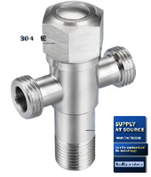 Vanne d'angle à haute pression 3/8 avec accessoire de cuisine pour robinet de corps en acier inoxydable à noyau en céramique