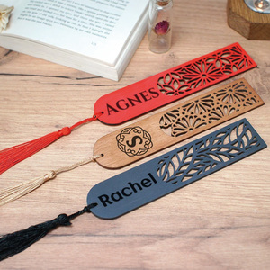 Bán Sỉ Tùy Chỉnh Bằng Gỗ Khuyến Mại Khắc Trống Dấu Trang Biểu Tượng Tùy Chỉnh Dấu Trang Với Tua - Product Image 2