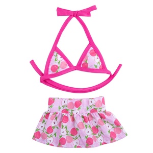 Costume da bagno divertente estivo per cani e gatti con motivi a pesca e ananas per Teddy Beach Doll - Product Image 2