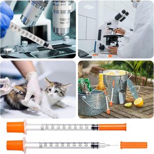 Jeringa Desechable Rosa, Morada, Verde Azulado y Azul de 0.5ml y 1ml U-100 U-40 para Uso Médico Humano y Veterinario con <span class=keywords><strong>Aguja</strong></span> 29G 30G 31G - Product Image 5
