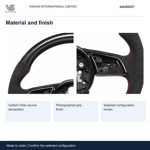 Volante de Fibra de Carbono para Audi A4, Configuración Seleccionada con Centro Abierto AA4SDCF - Product Image 3
