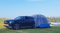 Tente de camping portable toutes saisons avec logo personnalisé, abri extérieur imperméable pour voiture, tente de hayon pour SUV avec espace moustiquaire