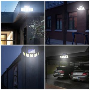 Lampu Dinding tenaga surya, 5 kepala 300 LED cahaya luar ruangan Sensor gerak kontrol cahaya tahan air lampu dinding rumah taman halaman lampu jalan - Product Image 5