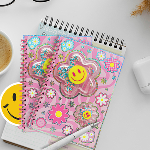 Tùy chỉnh trường xoắn ốc ràng buộc máy tính xách tay Tạp Chí <span class=keywords><strong>A4</strong></span>/A5 kích thước cho sinh viên với Dễ Thương Hoa giấy thiết kế bìa - Product Image 3