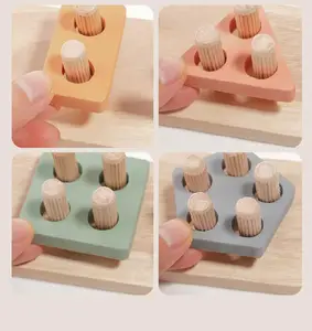 Modellatore di forme forma educativa in legno impilabile smistamento geometrico e impilabile giocattolo per lo sviluppo della mente IQ in legno
