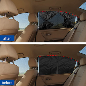 Car Side <b>Window</b> Shades Double-opening Black Magnetic Sunshade For Child Safety With Mesh <b>Panel</b> Heat Insulation Protection - Product Image 4