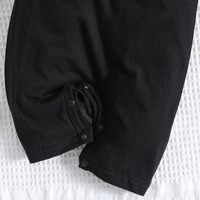 Romper Bayi Unisex Ramah Lingkungan, Bahan Katun, Warna Polos, Pola Dapat Disesuaikan, Bernapas, Lengan Pendek, Kancing Tekan