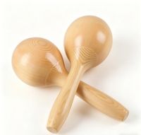 Mini Wooden Maracas Percussion Instrument for Early Education, Musical Shaker Rattle for Classroom and Party Unisex