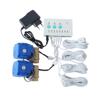 Válvula de Agua con Detección Automática de Fugas DN15 1/2 Pulgada de Latón con 4 Sensores de Fuga Cableados de 6m para Prevención de Inundaciones en Toda la Casa