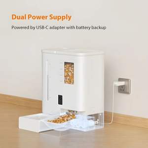 Электрический автоматический питатель для домашних животных с диспенсером для воды, Гравитационный дизайн, белая этикетка, вариант микрочипа, совместимый - Product Image 3