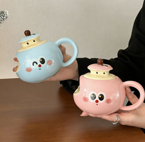 Mug en céramique créatif et mignon avec couvercle et cuillère, design Apple Ins Wind, pour la maison, le bureau, cadeau de Noël, provenance de Chine continentale - Product Image 4