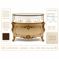 Vitrine à bijoux classique GZowin, accents parfaits pour les bijouteries haut de gamme, texture luxueuse, diamants, pierres précieuses colorées