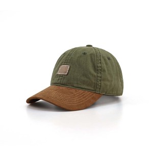Custom American Style Vintage Sports Baseball Cap <b>Dad</b> <b>Hat</b> Embossed Leather Patch Curved Brim Velour Fabric Letter Print - Product Image 2