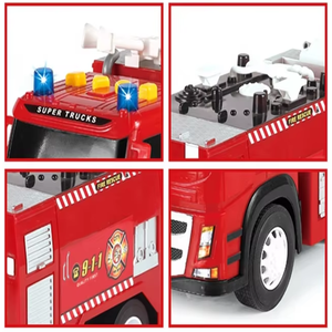 1/12 आकार घर्षण बचाव फायर इंजीनियरिंग ट्रक प्रकाश और लड़कों के प्लास्टिक सामग्री के लिए बैटरी खिलौना के साथ ध्वनि प्रभाव - Product Image 5