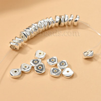 Perles en hématite ondulées rondes Heishi noires, or et argent, perles en hématite plaquées or rose pour la fabrication de bijoux