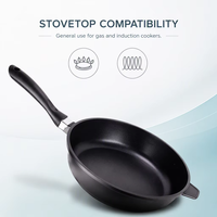 Poêles à frire en alliage d'aluminium de conception coréenne de bonne qualité avec couvercle en verre antiadhésif, capacité de 4-5 L pour une utilisation à la maison dans la cuisine