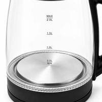 Bouilloire Électrique en Verre Transparente pour la Maison, la Cuisine et le Bureau – Petites Bouilloires à Eau Chaude 1500W – Bouilloire en Verre Portable
