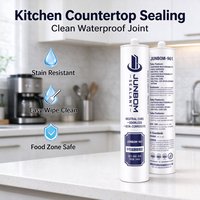 Scellant silicone neutre JUNBOM 961, type oxime, étanche, pour l'installation de panneaux en aluminium sur murs-rideaux en verre.