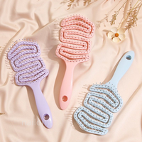 Brosse à cheveux creuse à prix d'usine avec poils en nylon doux, brosse à palettes ventilée pour démêler les cheveux mouillés et emmêlés