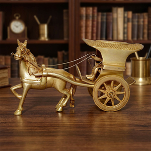 Excellente qualité, chariot à chevaux en laiton de style traditionnel, pièce de décoration pour Diwali, design artisanal élégant au meilleur prix - Product Image 6