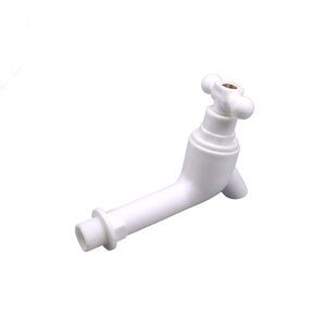 China Plastic Faucet Factory Wholesale White Bathroom Flexible Kitchen <b>Wall</b> Mounted DN15 Faucet - Product Image 1