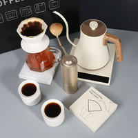 Ensemble de cafetière à filtre manuelle de luxe Nibu, kit de café pour le camping, coffret cadeau, valise en verre, écologique, service à thé en plein air