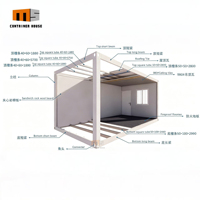 Maison conteneur préfabriquée sur mesure en kit, bureau conteneur modulaire détachable de 20 pieds, dortoir conteneur portable