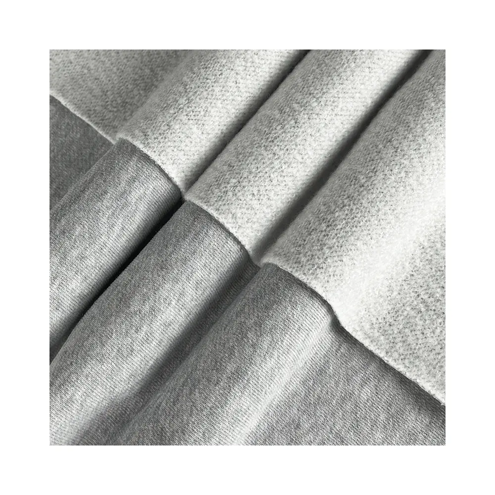 250gsm CVC cực Fleece hoodie 42% polyester 58% cotton đá cẩm thạch màu Xám pháp Terry Fleece vải