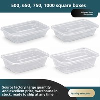 Contenants alimentaires en plastique en gros, 500 pièces, avec couvercles, compatibles micro-ondes, étanches, en PP de qualité alimentaire, 300 ensembles par carton pour la livraison rapide