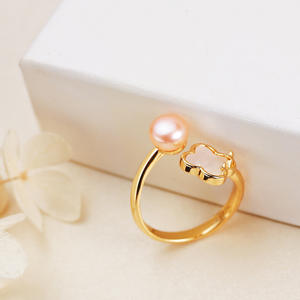 Joyería de Perlas de Agua Dulce al por Mayor de Zhuji, Diseño de Nicho, Estilo Ins, Anillos y Pulseras con Incrustaciones de Concha para Niñas - Product Image 3