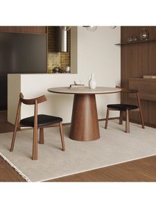 Juego de <span class=keywords><strong>Mesa</strong></span> y <span class=keywords><strong>Sillas</strong></span> Redondas de Piedra MYUZ 2026, Superventas, Madera Sólida Color Nogal, para Hogar, Balcón, Oficina, Reuniones, Pequeño Espacio de Ocio - Product Image 3