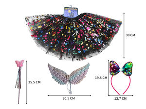 Costume per festa di Halloween decorazione cappello magico bacchetta stregone cappello a punta di scopa accessori fantasia per ragazze vestito Set - Product Image 4