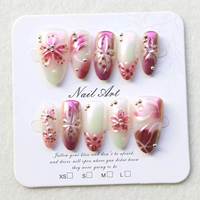 Ongles à presser Tacana, 10 pièces, dégradé à pois, rose tendance européen, réutilisables, haute qualité, vente en gros, capsules d'ongles à couverture complète