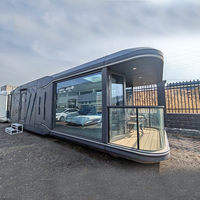 Capsule spatiale moderne personnalisée en structure acier, pod commercial portable pour villa, hall, toilettes, taille sur mesure, usage professionnel