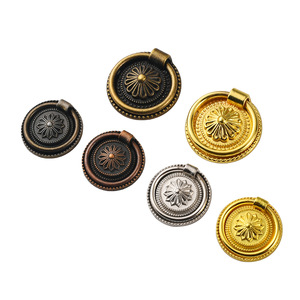 Antique Zinc Alloy Round Cabinet Handles Traditional <b>Drawer</b> <b>Pulls</b> Durable Furniture Hardware Accessories - Product Image 5