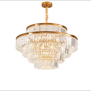 Vente en gros de chambre d'hôtel K9 Lustre en cristal moderne suspendu rond en or de luxe - Product Image 5