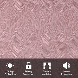 Rideaux personnalisés Bindi Rideau rose de luxe en tissu <span class=keywords><strong>jacquard</strong></span> gaufré haute texture pour fenêtre - Product Image 6