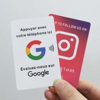 Tarjetas de Visita con Código QR, Tarjetas RFID para Redes Sociales como Facebook y TikTok, Tarjeta NFC para Reseñas de Google