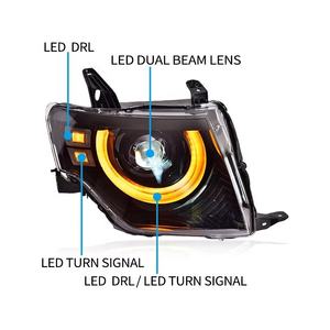 Phares Modifiés pour <span class=keywords><strong>Pajero</strong></span> Montero V87 V93 V97 2007-2021, Mise à Niveau DRL à LED Style Defender, Phare Avant pour Mitsubishi - Product Image 4