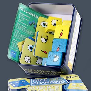 Cubo de Madera Mágico con Expresiones Faciales y Campana para Entrenamiento de Pensamiento Lógico y Cambio Cerebral - Product Image 4