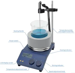 MS-H280-B500 500ml 1L Frasco con manta calefactora eléctrica 280°C, agitador magnético digital LED de laboratorio, mezclador de placa calefactora - Product Image 5