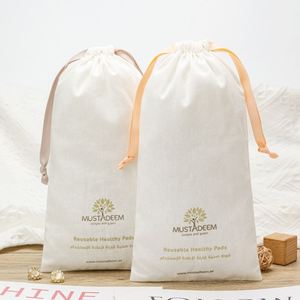 Custom Cotton Drawstring Pouch <b>Bag</b> Organic Cotton Gift Jewelry <b>Packaging</b> <b>Bag</b> Eco-Friendly Storage Gift <b>Bag</b> for Party Favor - Product Image 3