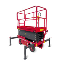 Plateforme de travail hydraulique à double ciseaux portable de haute qualité 450 kg 8 m, échelle, élévateur à mât vertical