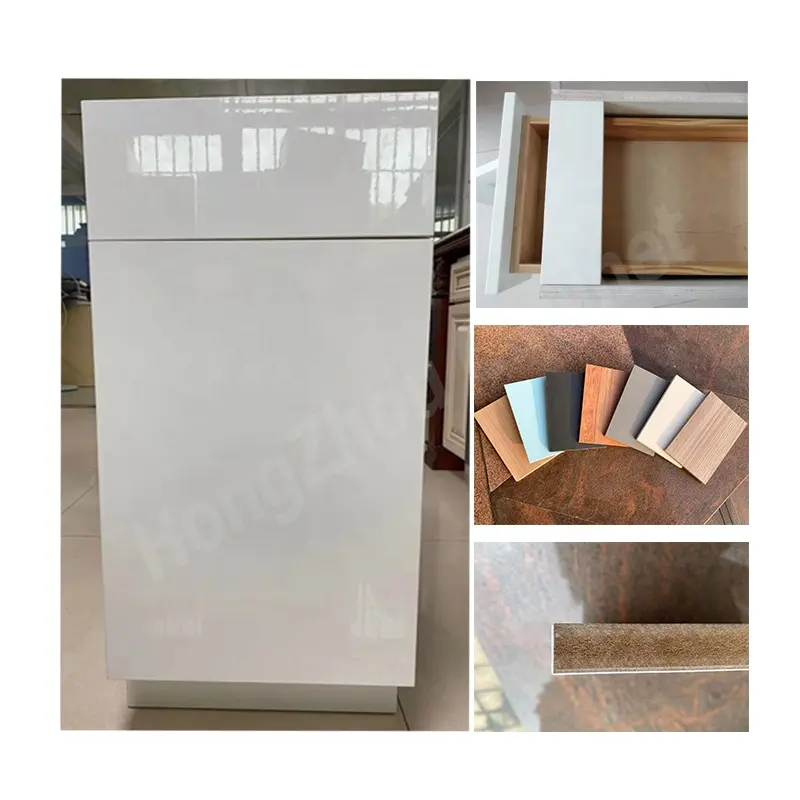 Hiện Đại Phong Cách Châu Âu Tủ Bếp Thiết Kế Trắng MDF Tủ Bếp Cửa