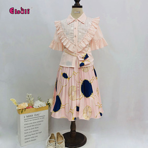 Ensemble chemise à volants et jupe plissée avec ceinture et sac à main pour <span class=keywords><strong>fille</strong></span>, nouvelle collection é<span class=keywords><strong>t</strong></span>é Elsali4-9-year-old - Product Image 6